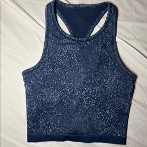 Lululemon EBB Cropped Street Tank Blue Speckled Tank Top